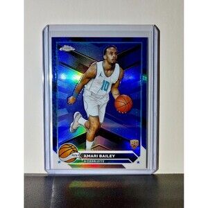 Amari Bailey 2023-24 Topps Chrome NBA #172 Blue Refractor Rookie Card